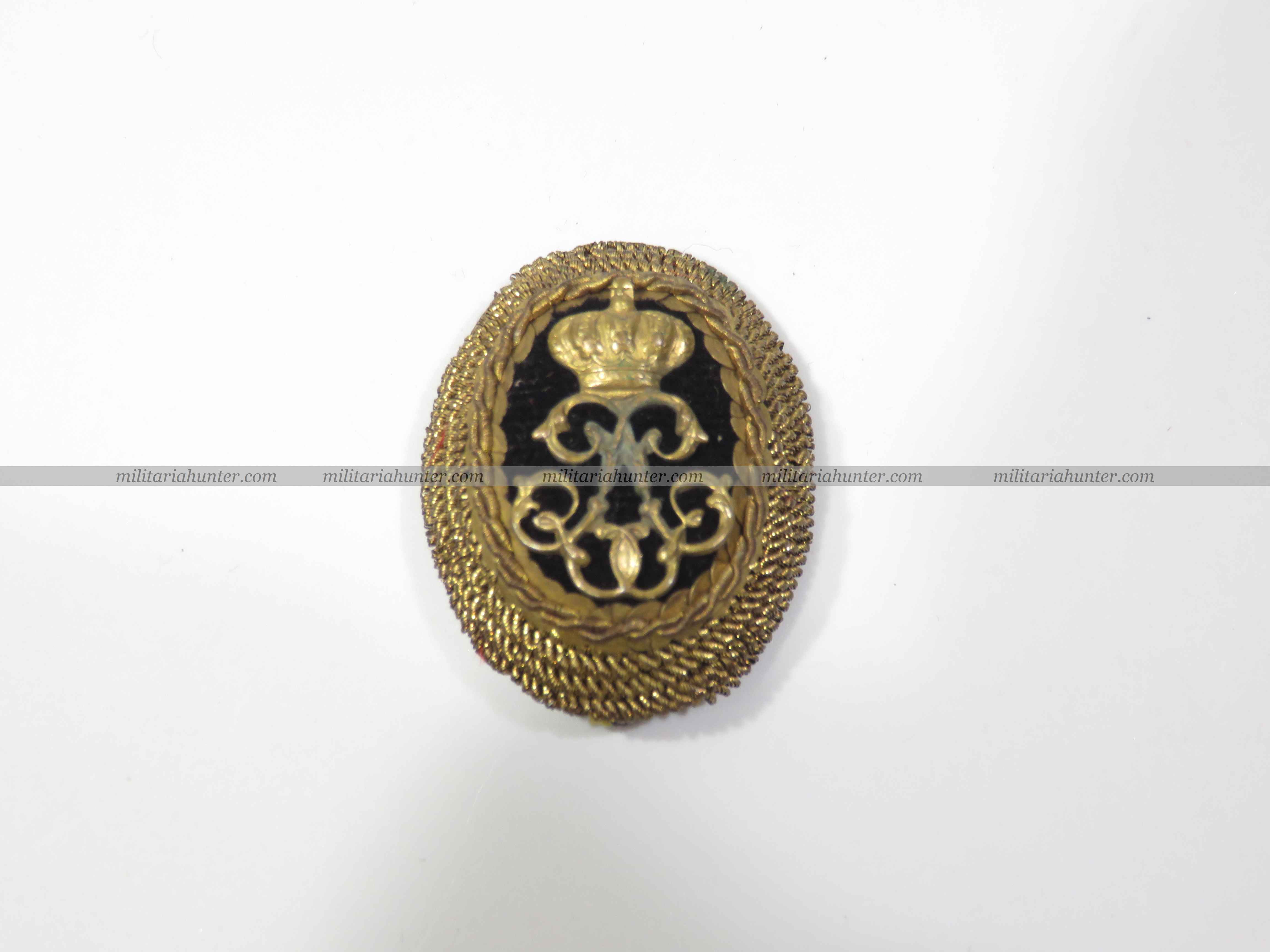 militaria : Cocarde pour Képi d'officier, monogramme Albert 1er