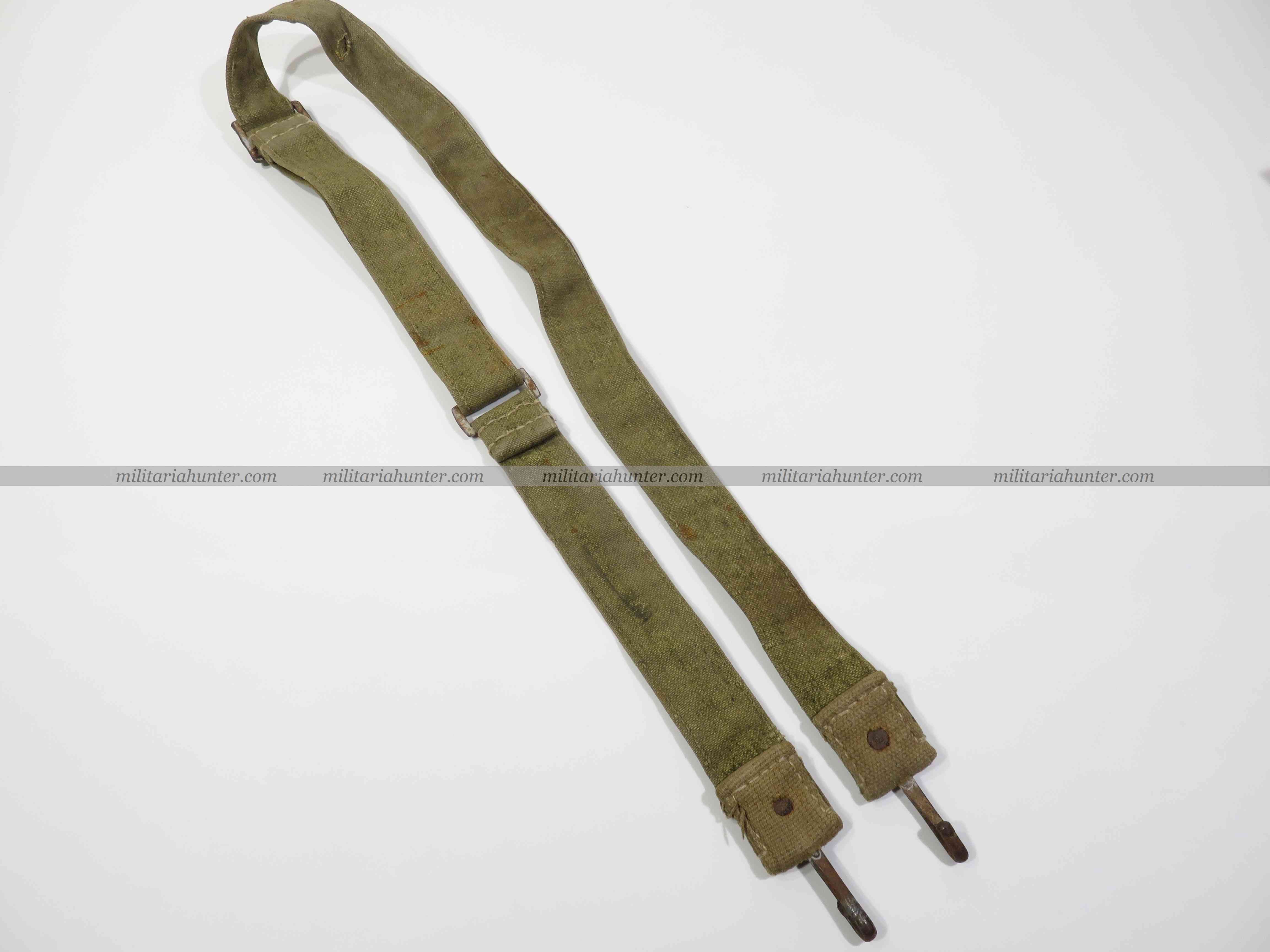 militaria : ww2 german tropical bread bag strap - sangle de sac à pain - Brotbeutel Riemen