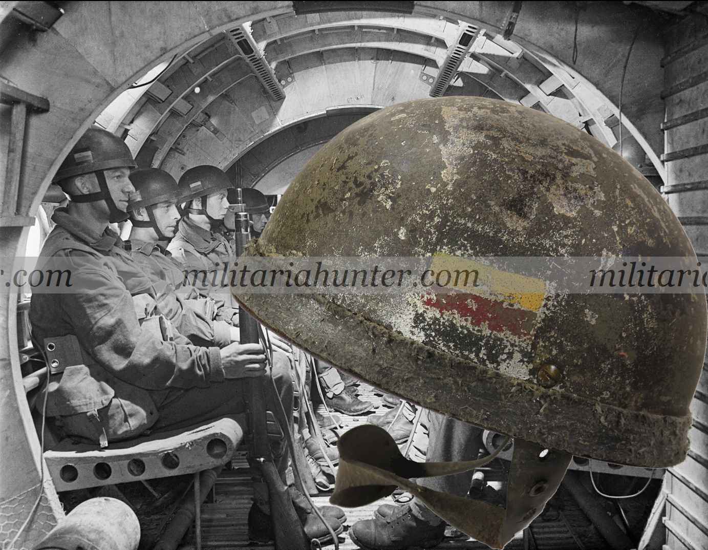 militaria : SOLD - ww2 british HSAT MkI Ox and Bucks glider infantry helmet