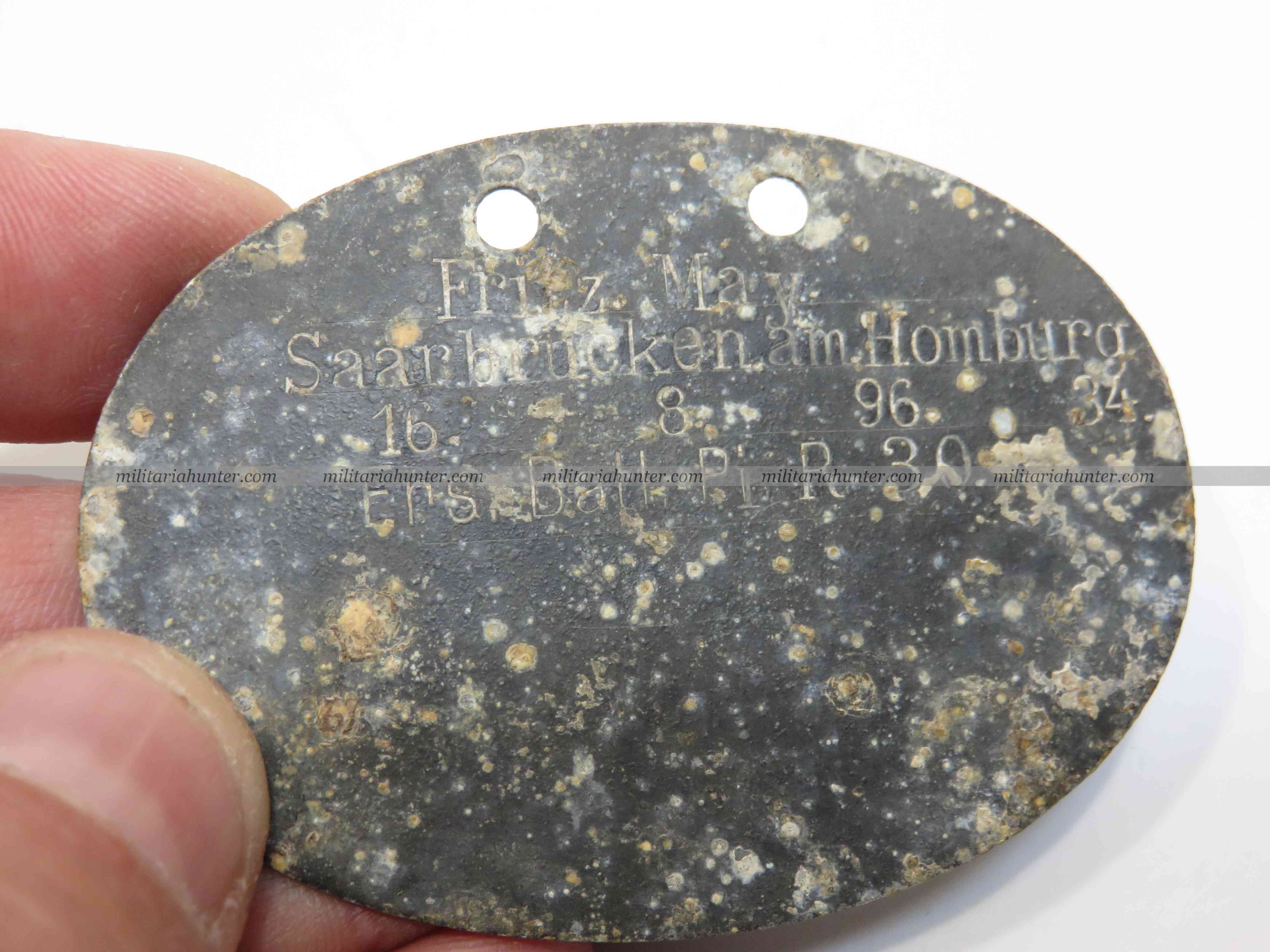 militaria : Erkennungsmarke Pionier Regiment 30 - dog tag 30th engineers regiment