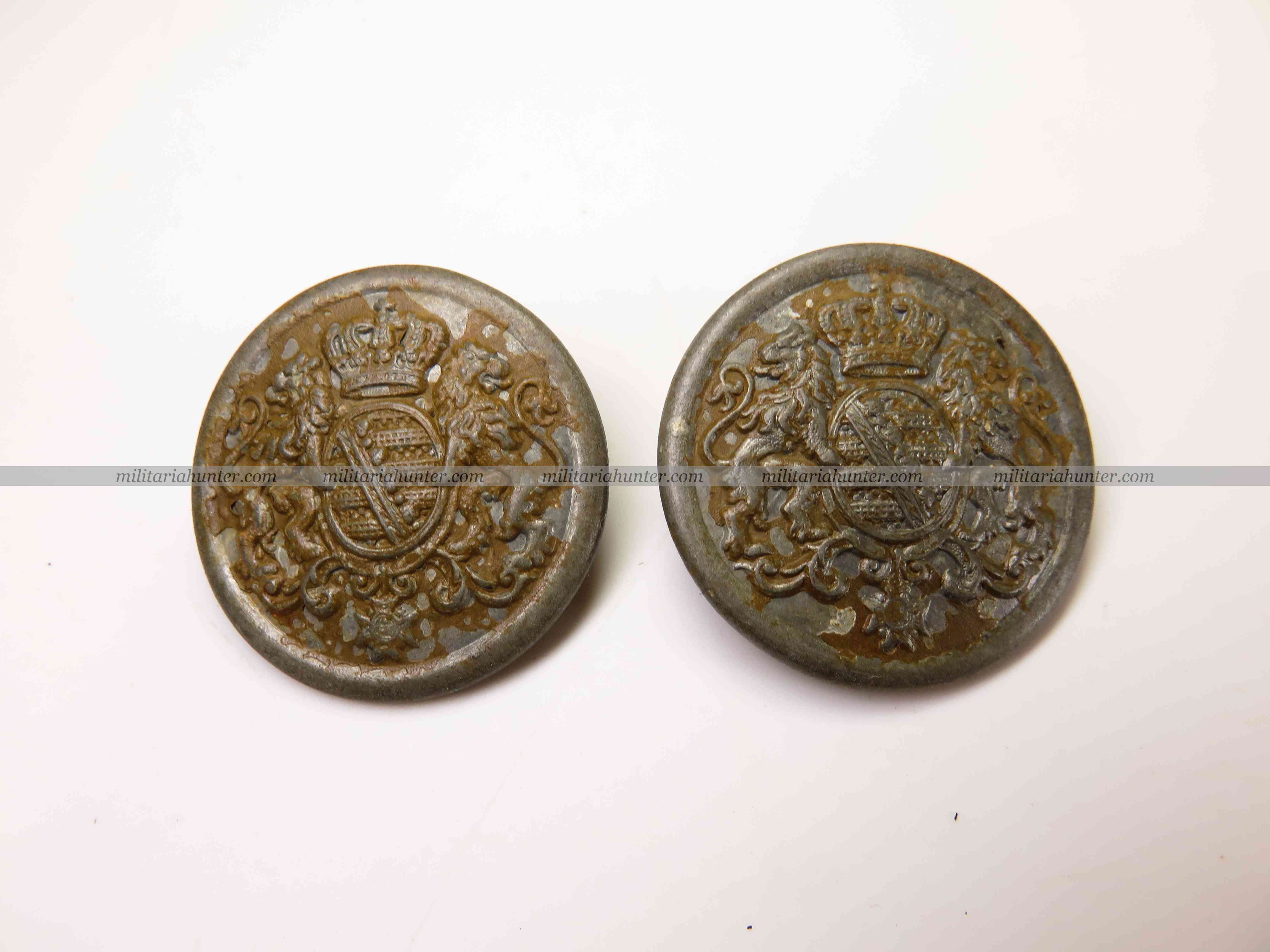 militaria : ww1 saxonian sergeant grade - boutons de grade de sergent saxon