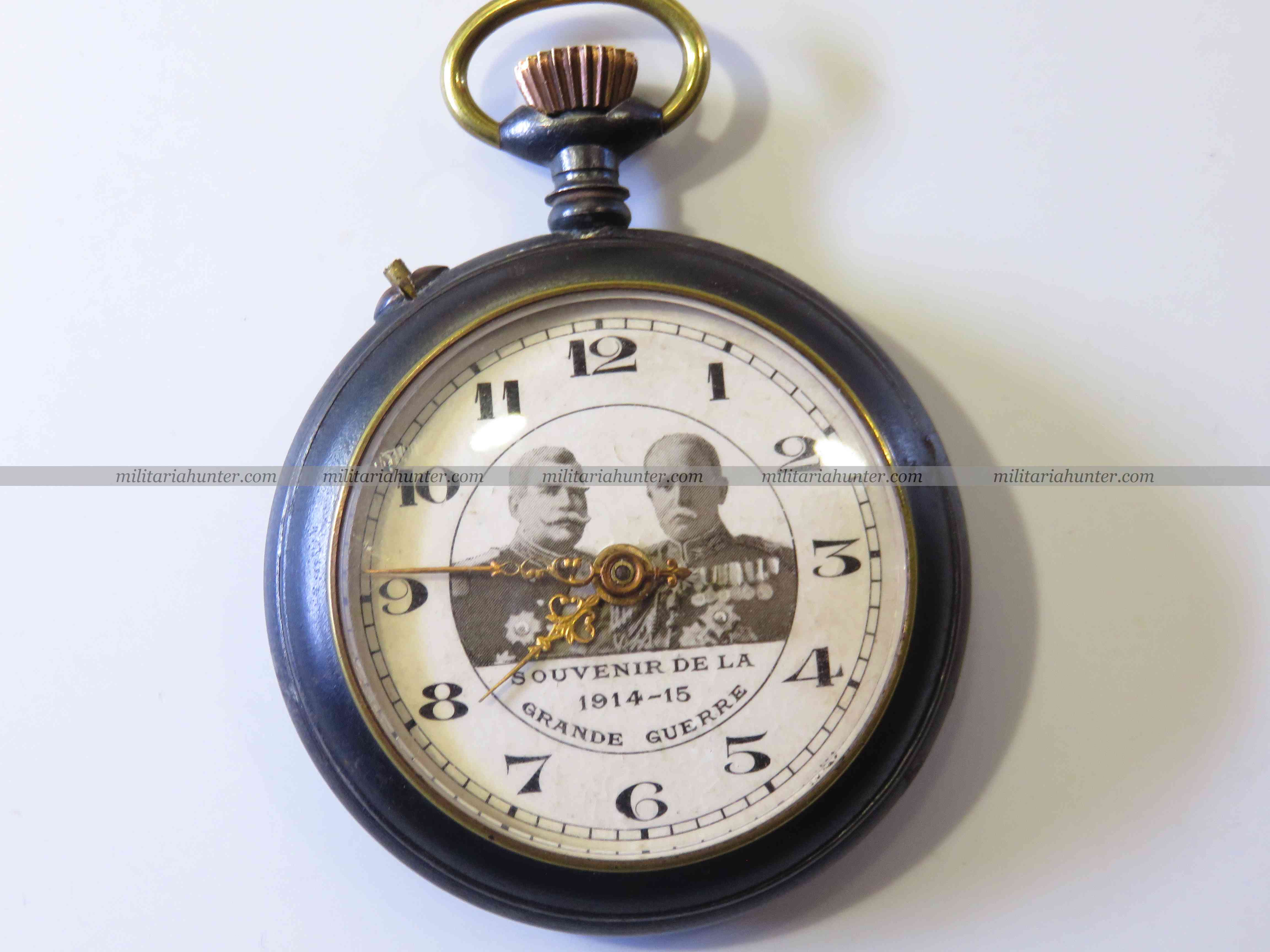 militaria : Montre de gousset Souvenir de la Grande Guerre 1914-1915 Joffre Kitchener