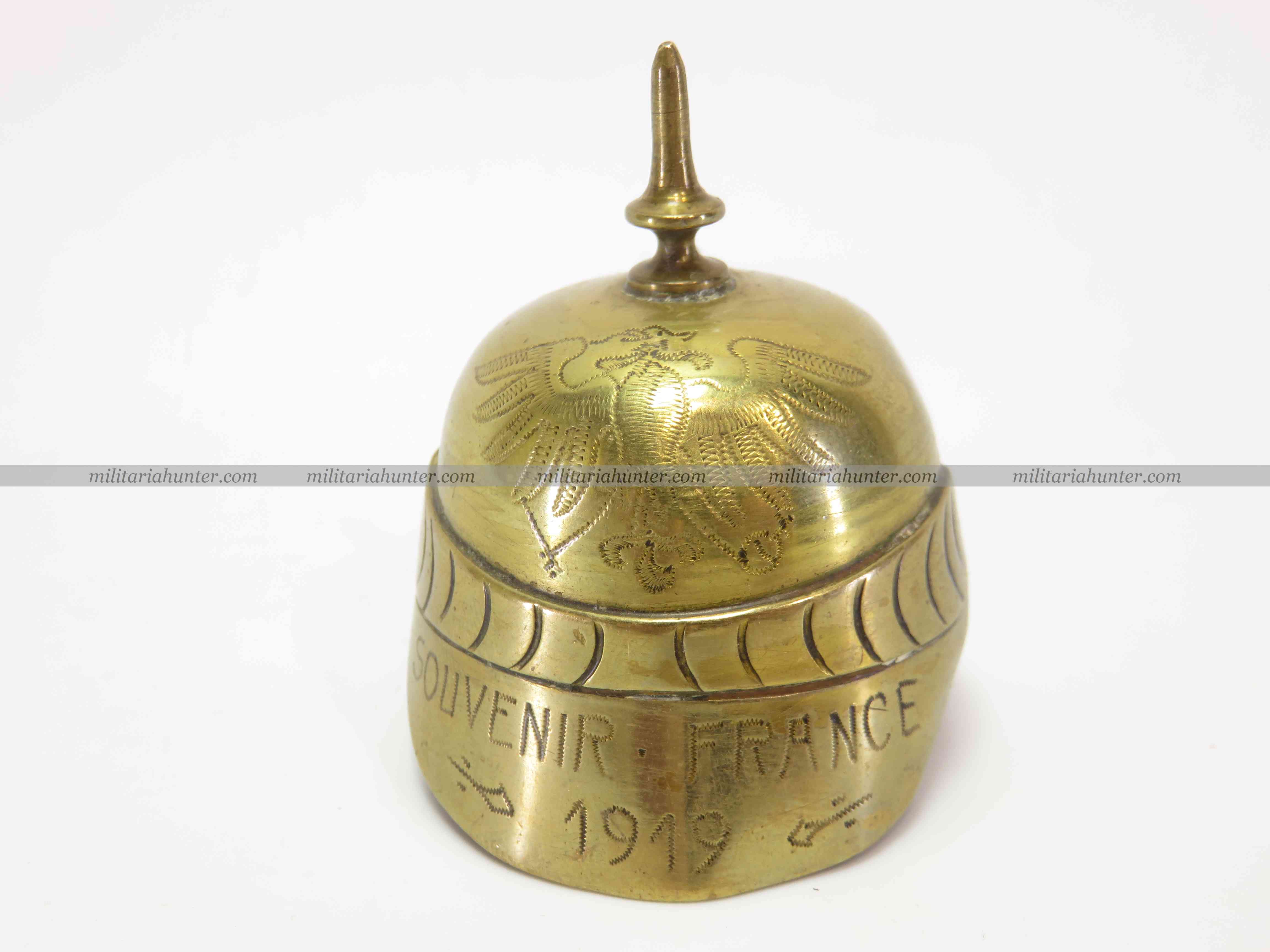 militaria : Briquet artisanat de tranchée casque à pointe