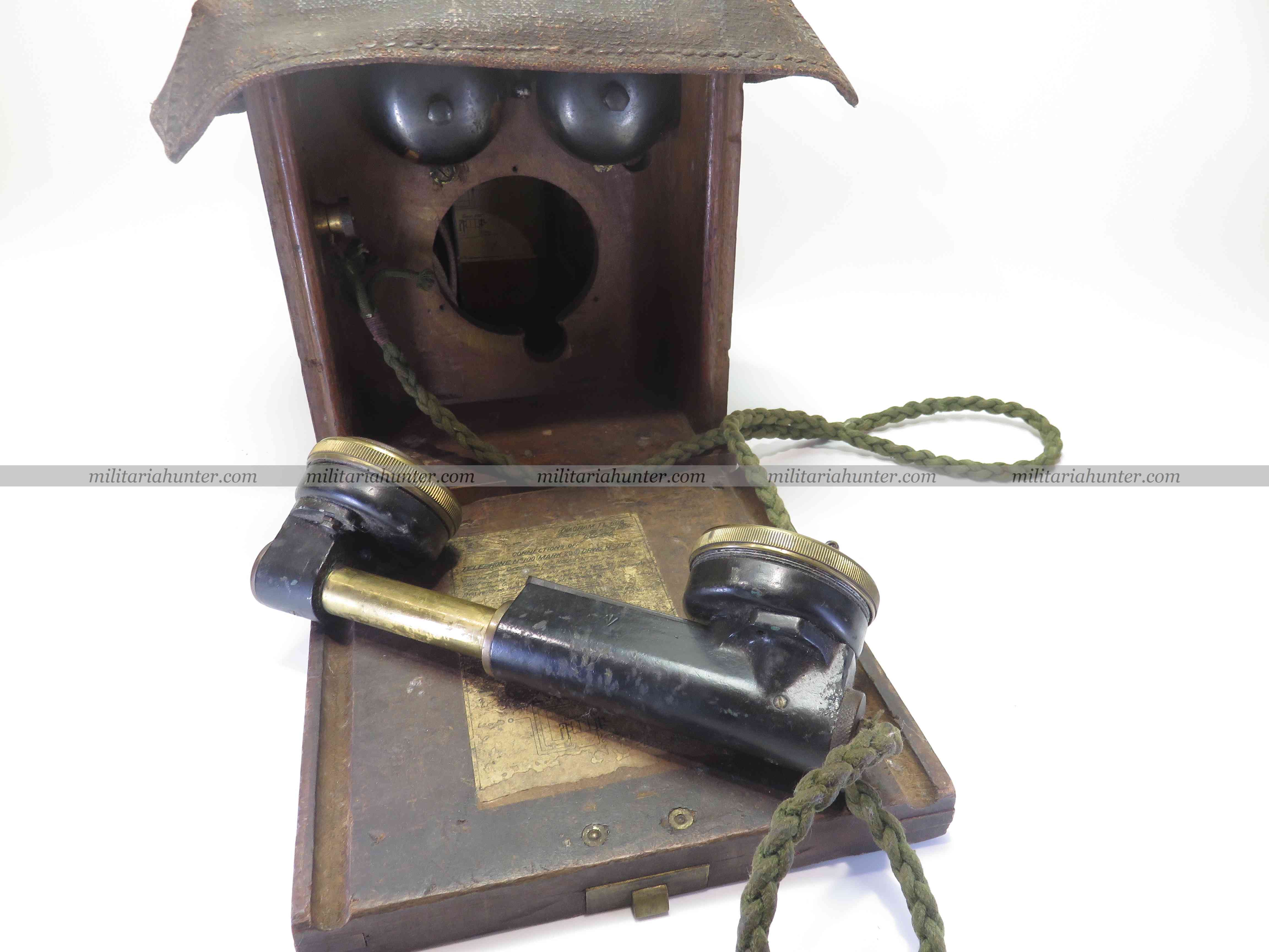 militaria : WW1 British field telephone N° 100 Mark 234 téléphone de campagne anglais