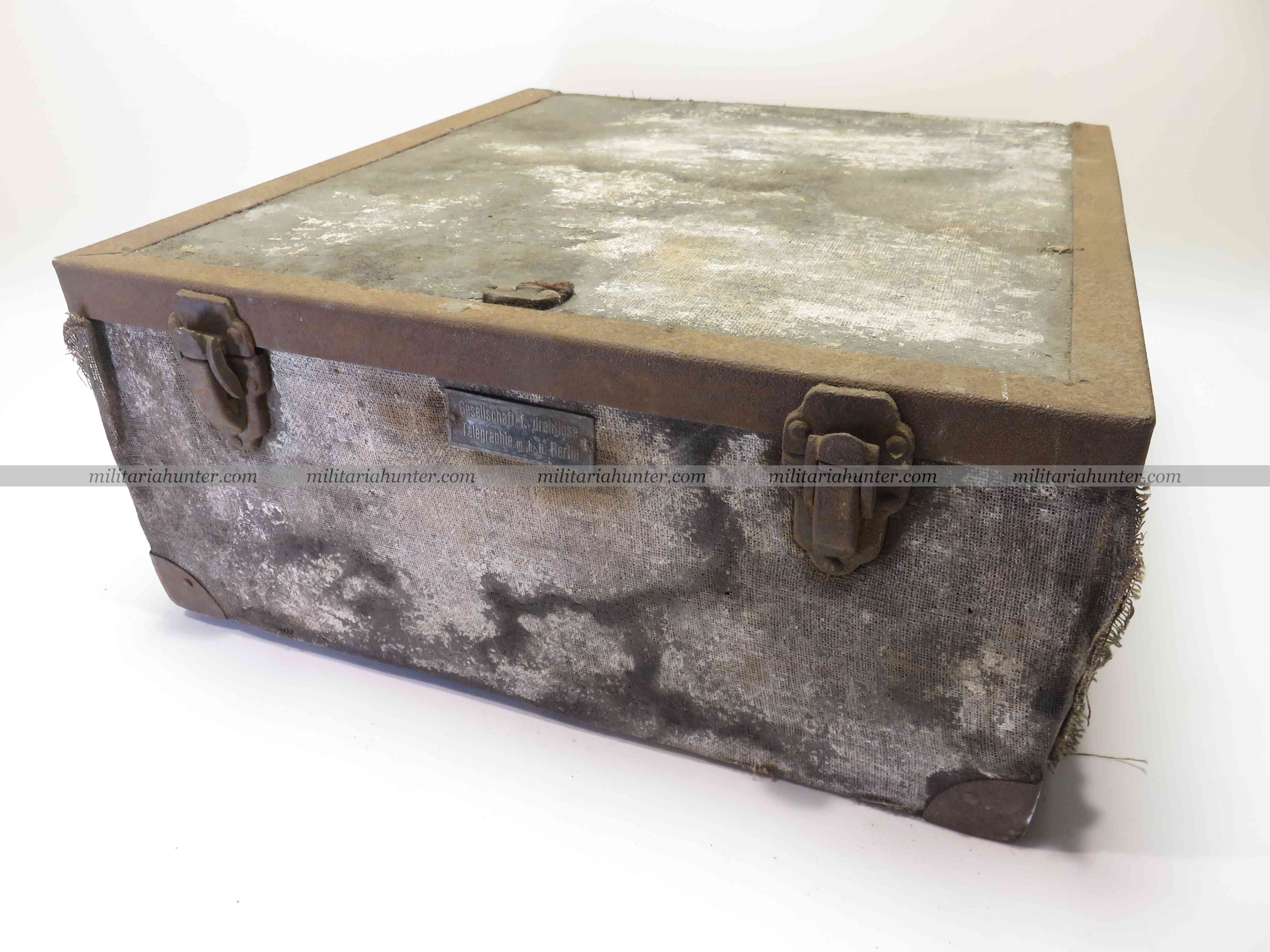 militaria : WW1 german radio amplifier spare parts box - Verstärkerteile - Boîte accessoires