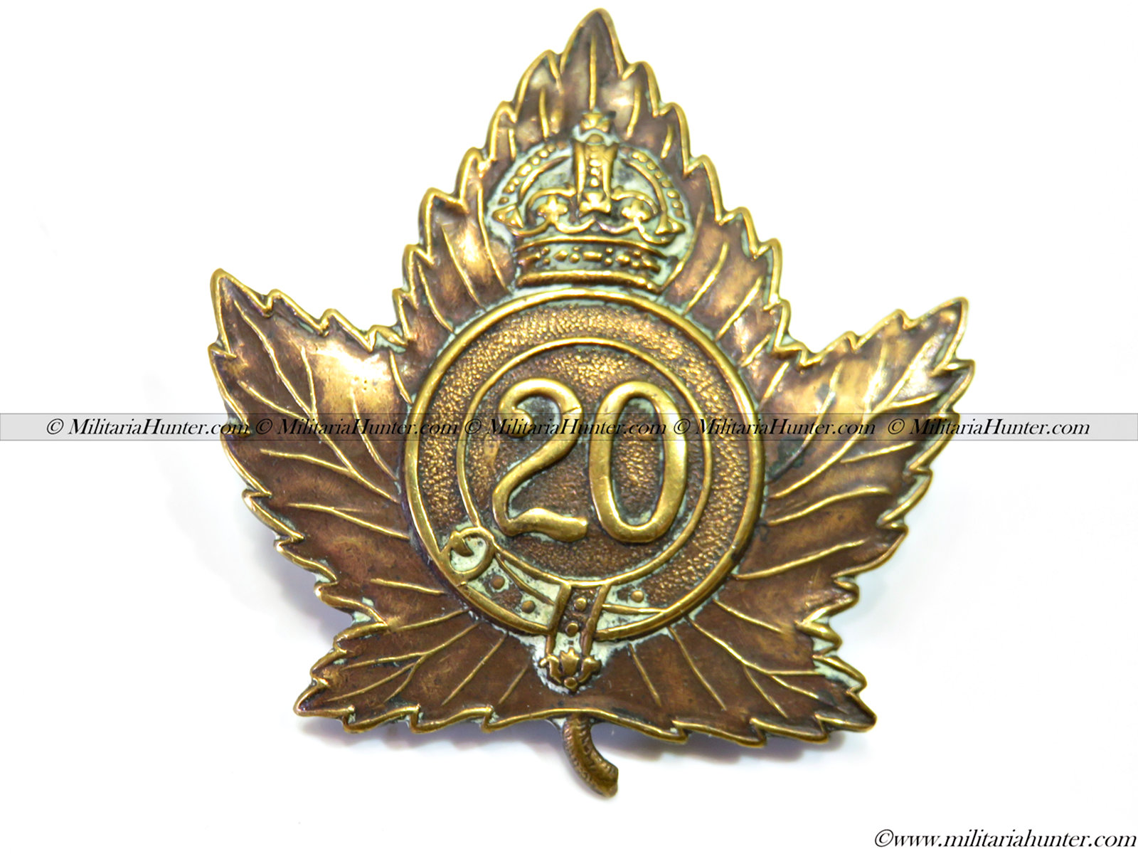 militaria : ww1 CEF 20th Battalion cap badge