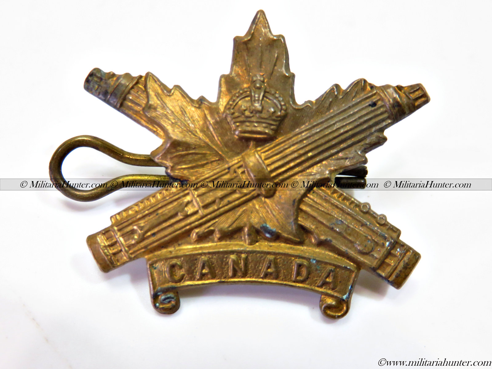 militaria : ww1 CEF Canadian Machine Gun Corps collar badge